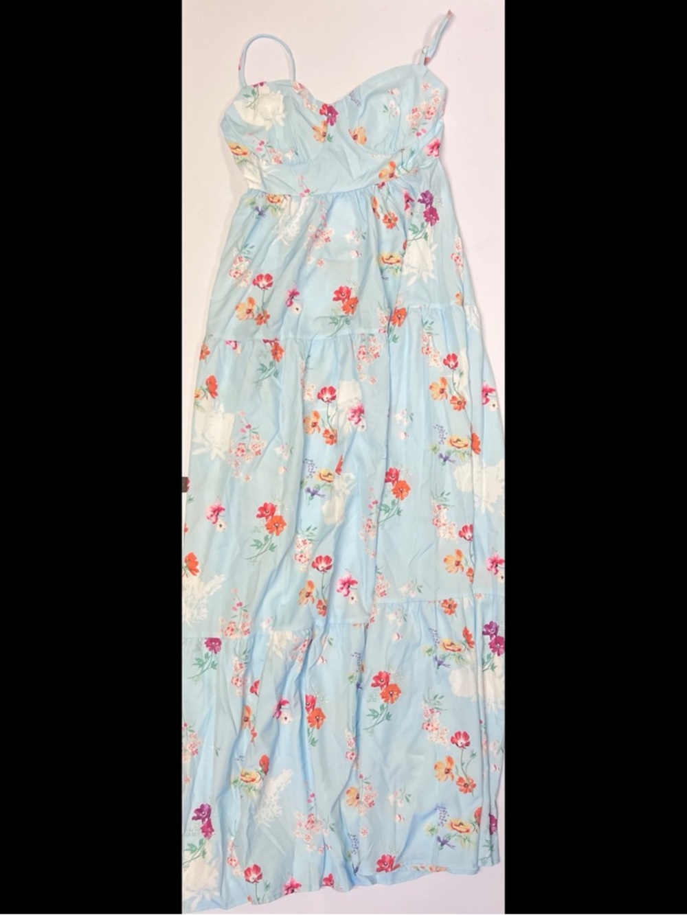 Light Blue Floral Maxi Sundress